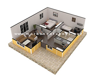 68 metrekare prefabrik ev