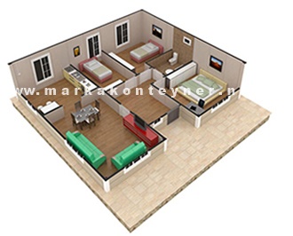 94 metrekare prefabrik ev